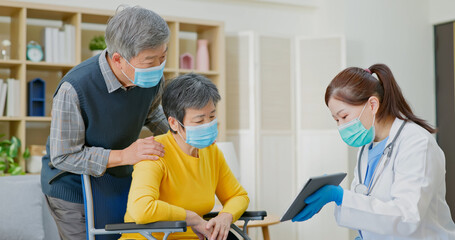 Obraz premium senior woman in wheelchair