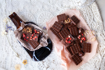 Natural chocolate without sugar, proper nutrition