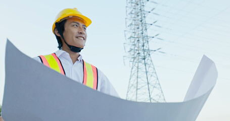 engineer with power line