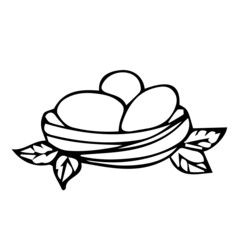 Vector illustration - easter eggs in the nest.