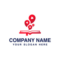 book logo and play bubbles