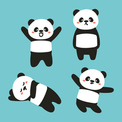 cute cartoon panda sticker set