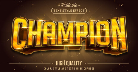 Editable text style effect - Champion text style theme.