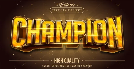 Foto op Canvas Editable text style effect - Champion text style theme. © Rtn_Studio