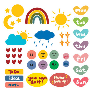 cute planner sticker for student, diary