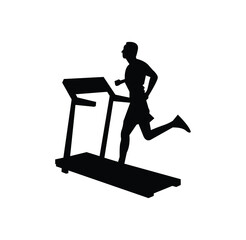 silhouette of a person on treadmill