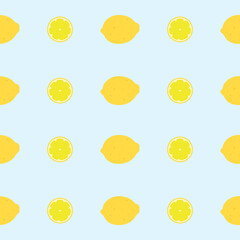 Seamless Lemon Pattern Trendy Flat Style Suitable for Wallpaper, Background, Fabric, Gift Wrapping, Texture, Textile