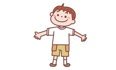 深呼吸をする男の子