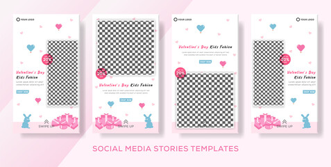 Sale post collection for baby fashion valentines Vector illustration