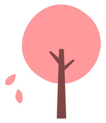 春　桜　手描き　木　花　イラスト　花びら　手書き　挿絵　植物　自然　オーガニック　ナチュラル　挿絵