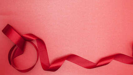 Red textured background for a postcard with items for decoration