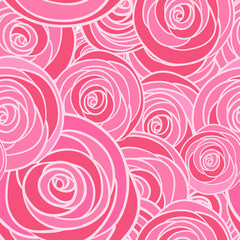 Seamless pattern with flowers roses, vector floral illustration in vintage style