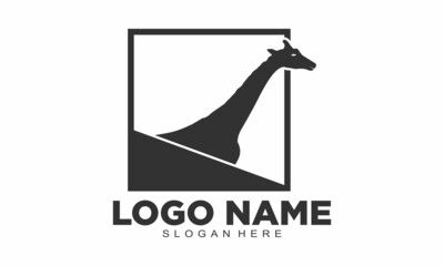 Simple elegant giraffe vector logo