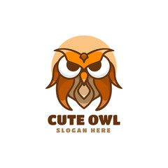 Vector Logo Illustration Owl Simple Mascot Logo