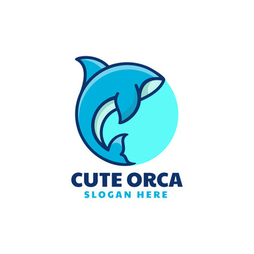 Vector Logo Illustration Orca Simple Mascot Logo