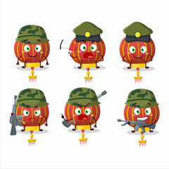 A charming soldier red chinese lamp cartoon picture bring a gun machine