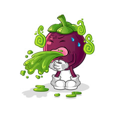 mangosteen throw up cartoon. cartoon mascot vector