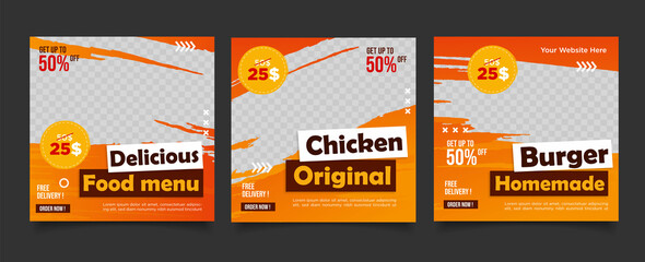 social media instagram post template. Suitable for Social Media Post Restaurant and culinary Promotion.