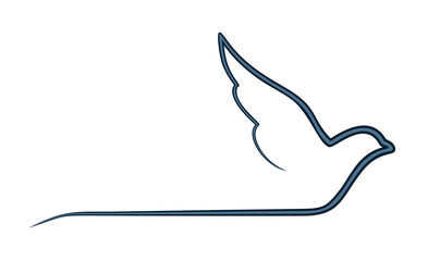 The Symbol of a blue flying pigeon. 
