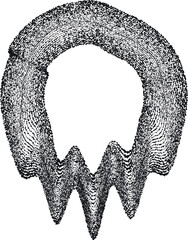 Glitch effect . Distorted speed lines .Abstract flow lines background . Fluid wavy circle shape . Rough edges .Striped linear pattern . Music sound wave . Vector illustration