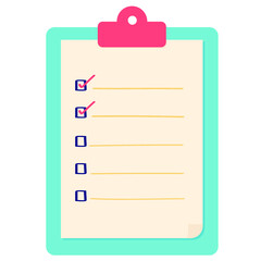 Clipboard vector illustration in flat color design