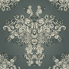 Seamless vintage background brown baroque pattern