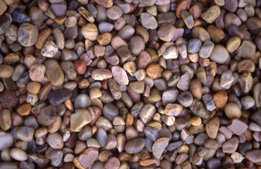 Small colourful beach pebbles