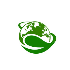 Global Leaf Logo Design Vector
