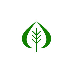 Drop Leaf Logo Design Vector
