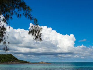 Beautiful Landscape viewpoint for design postcard and calendar  tropical rock beach front view sea...