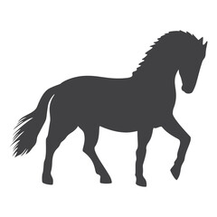 Horse silhouette, icon. Vector illustration on a white background.