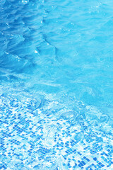 Blue ripped water in swimming pool. water surface background