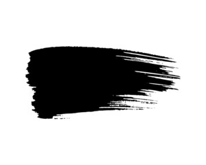 Black brush stroke on white background