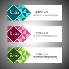 Vector abstract design web banner template. Web Design Elements Header Design. Abstract geometric web banner template on gray background.Modern banner.