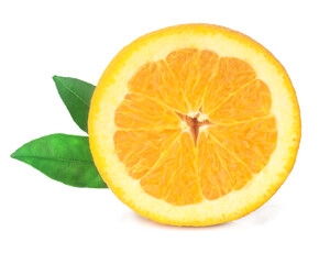 Fototapeta na wymiar Sliced orange isolated on the white background