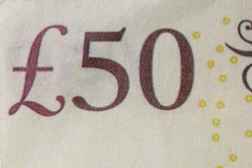 fifty pounds sterling. separate elements of banknotes