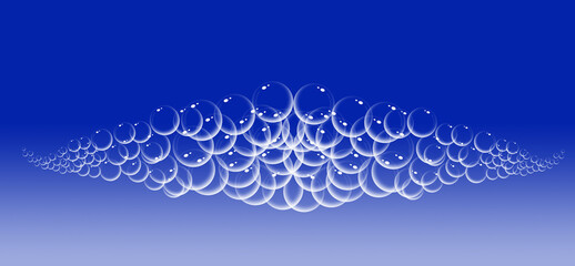 illustration, bubble ball on dark and light background, macro, oxygen - obrazy, fototapety, plakaty
