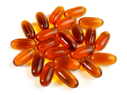 Phosphatidyl Choline Capsules isolated on white Background - Healthy Nutrition