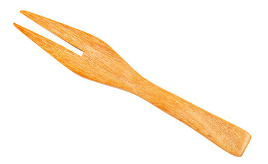 Wooden fork isolated on white background, save clipping path.