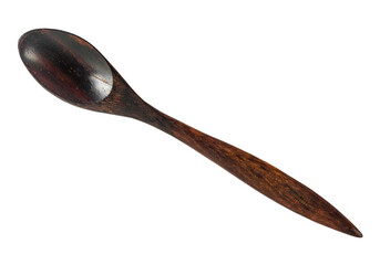 Wooden spoon isolated on white background, save clipping path.