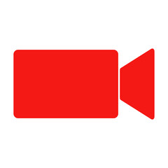 Red video camera icon. Vector.