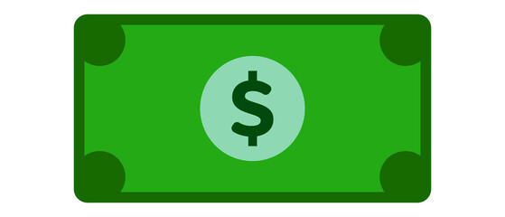 Dollar bill icon. Vectors about money and payment.