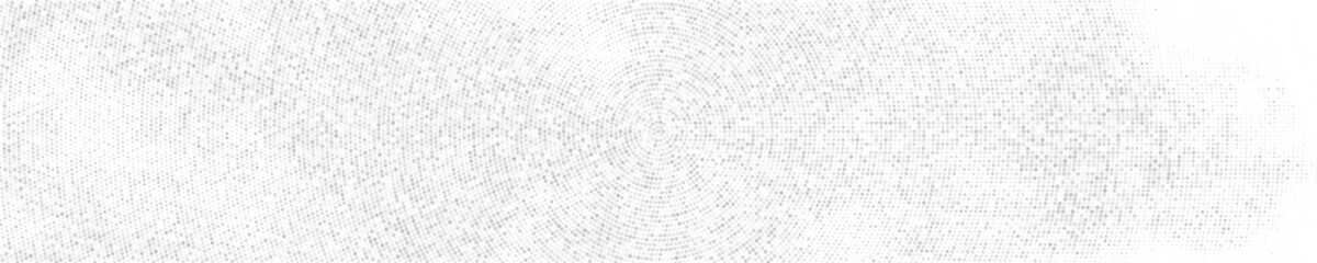 White And Grey Halftone Dotted. Panoramic Background. Abstract Circular Retro Pattern. Pop Art Style Backdrop. Wide Horizontal Long Banner. Vector Illustration, Eps 10. 
