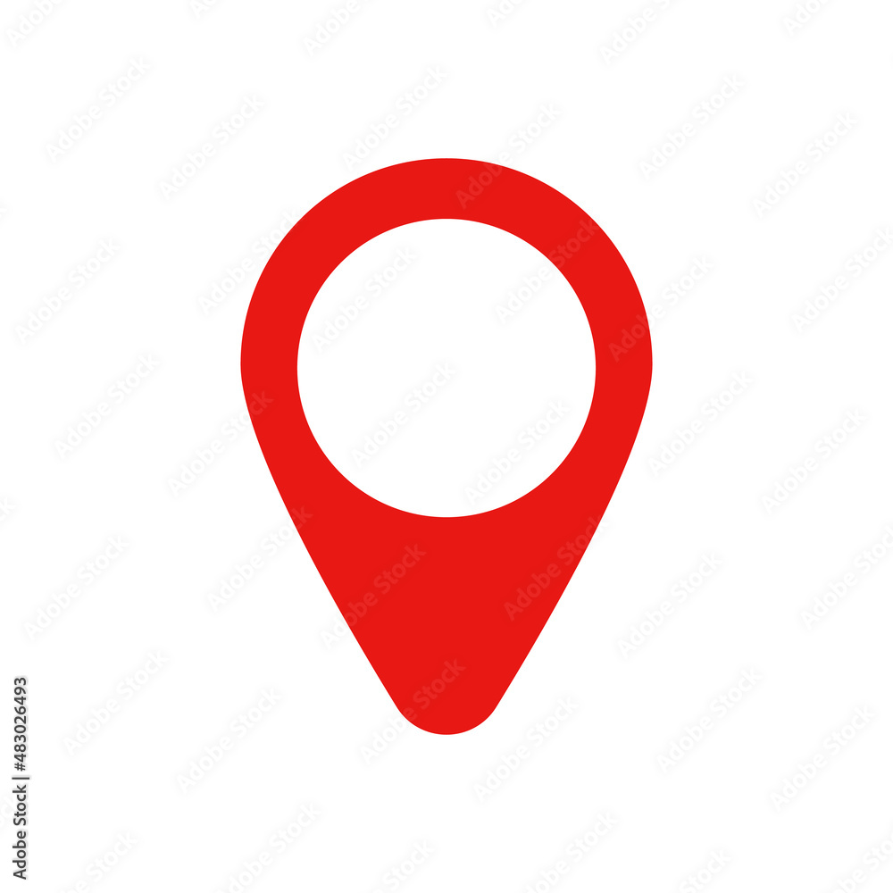 Poster rounded map pin icon. vector.