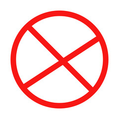 Obraz premium Cross marked forbidden sign icon. Vector.