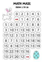 Get cute Easter rabbit to the egg by counting to 16.
