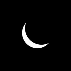Fototapeta na wymiar flat illustration of a white moon icon or sign isolated on black background