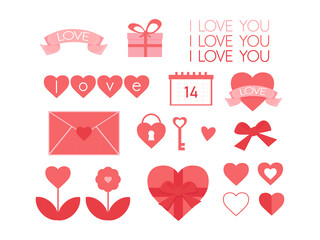 A set of icons for Valentine's Day