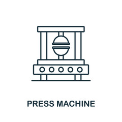 Press Machine icon. Line element from machinery collection. Linear Press Machine icon sign for web design, infographics and more.