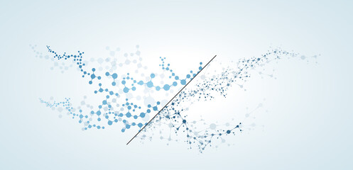 connection concept of fluorescence molecules and DNA is used in medicine and business.